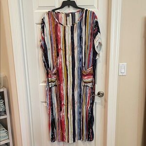 SHEIN Colorful Striped Midi Dress